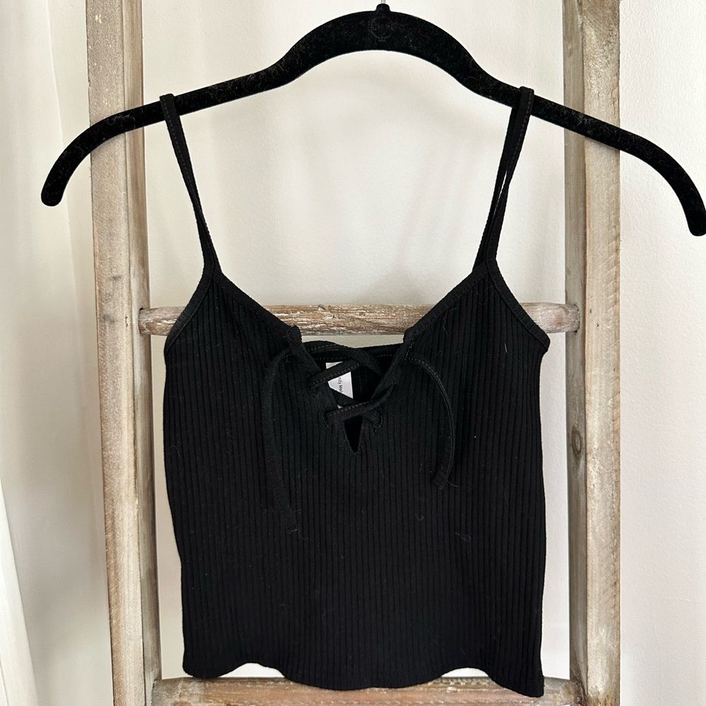 Brandy Melville Black Lace-Up Cami